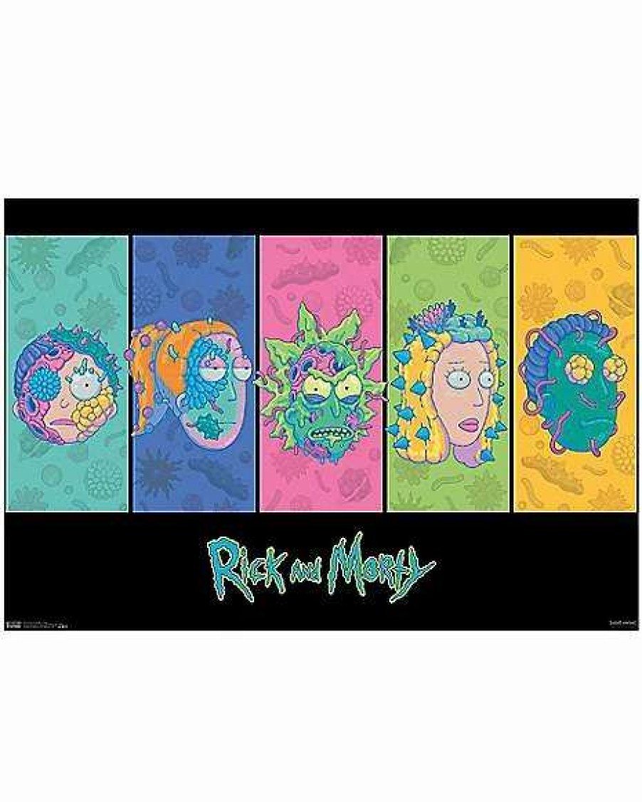 Rick And Morty * New Rick And Morty Character Faces Poster Multi-Color