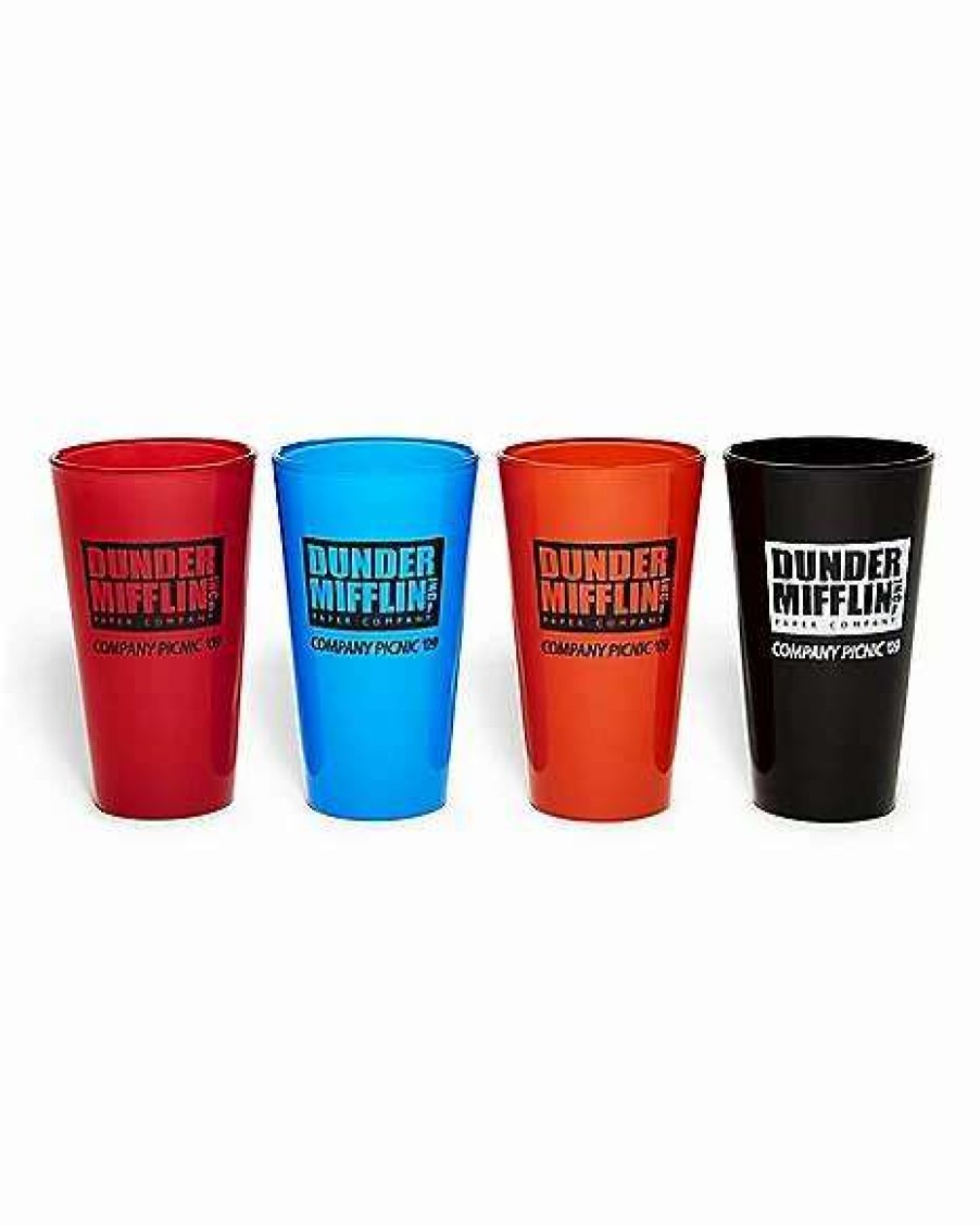 The Office * Best Sale Company Picnic The Office Pint Glasses 4 Pack 16 Oz. Multi-Color