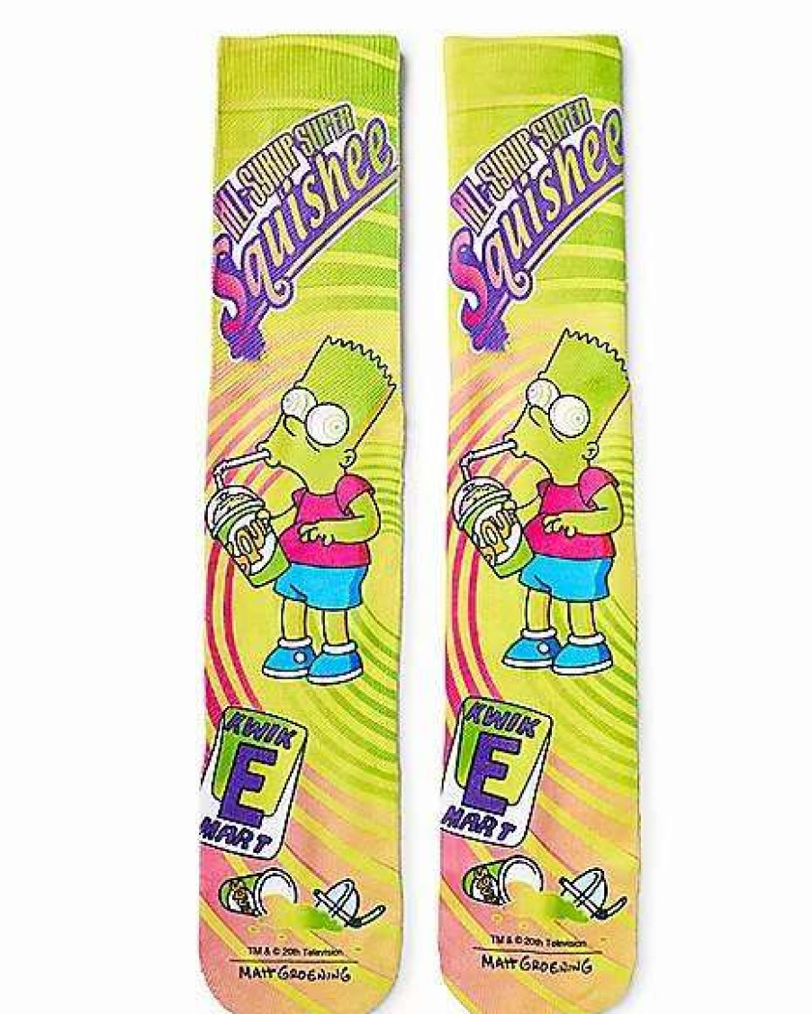 The Simpsons * New Bart Simpson Crew Socks 2 Pair The Simpsons Multi-Color