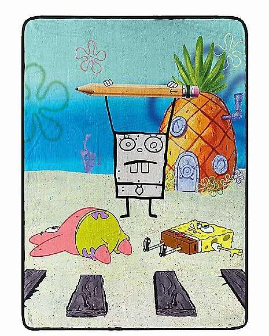 Spongebob * Flash Sale Doodlebob Fleece Blanket Spongebob Squarepants Multi-Color