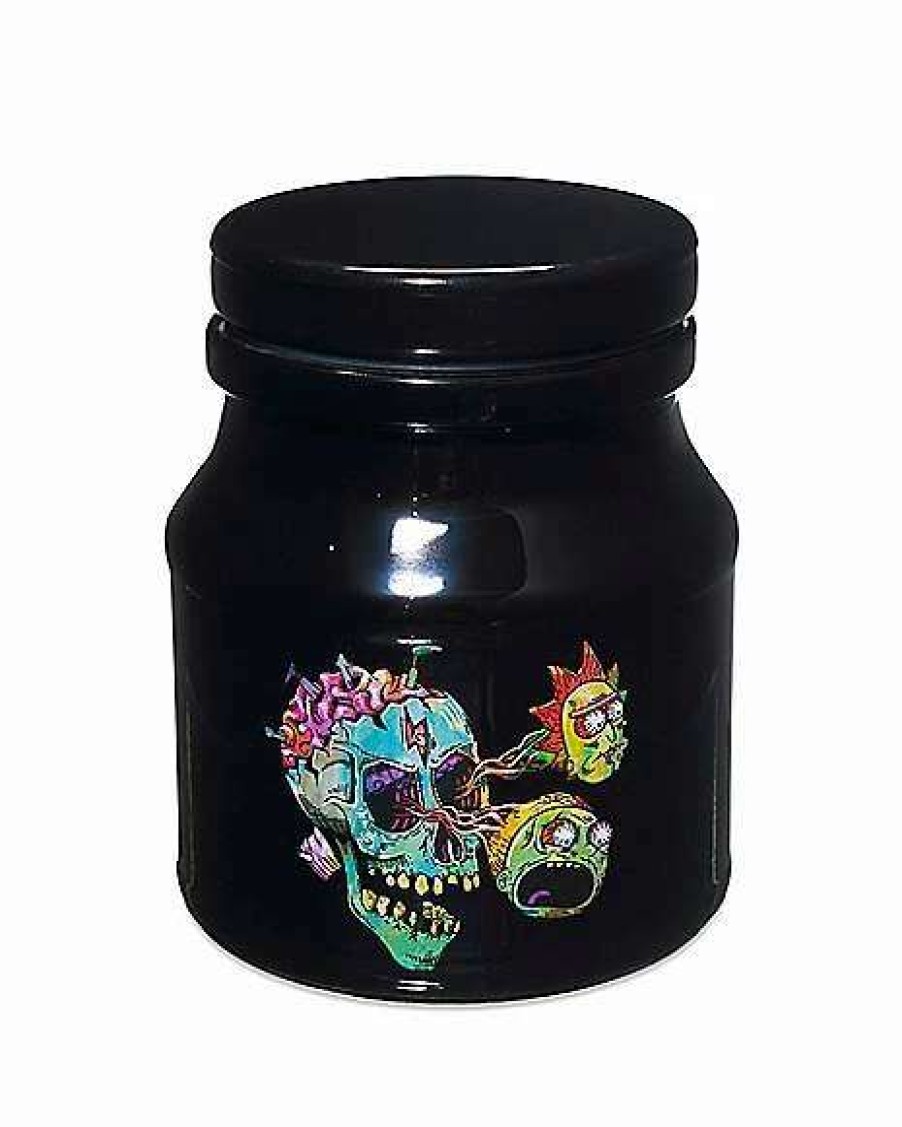 Rick And Morty * Best Pirce Rick And Morty Skull Eyes Stash Jar 4.5 Oz. Black