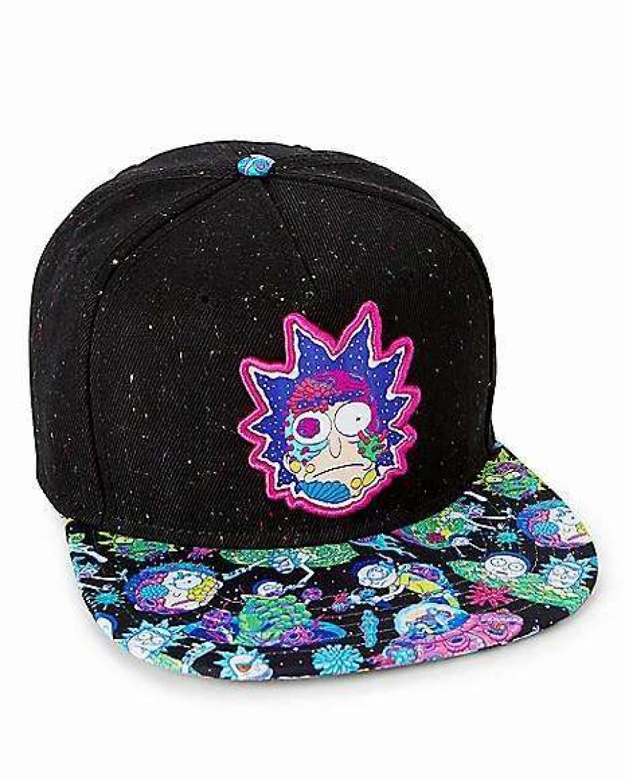 Rick And Morty * Brand New Rick Face Portal Snapback Hat Rick And Morty Black