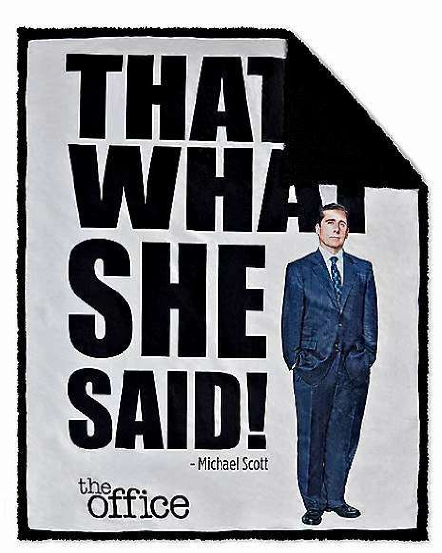 The Office * Wholesale That'S What She Said Michael Scott Sherpa Fleece Blanket The Office White