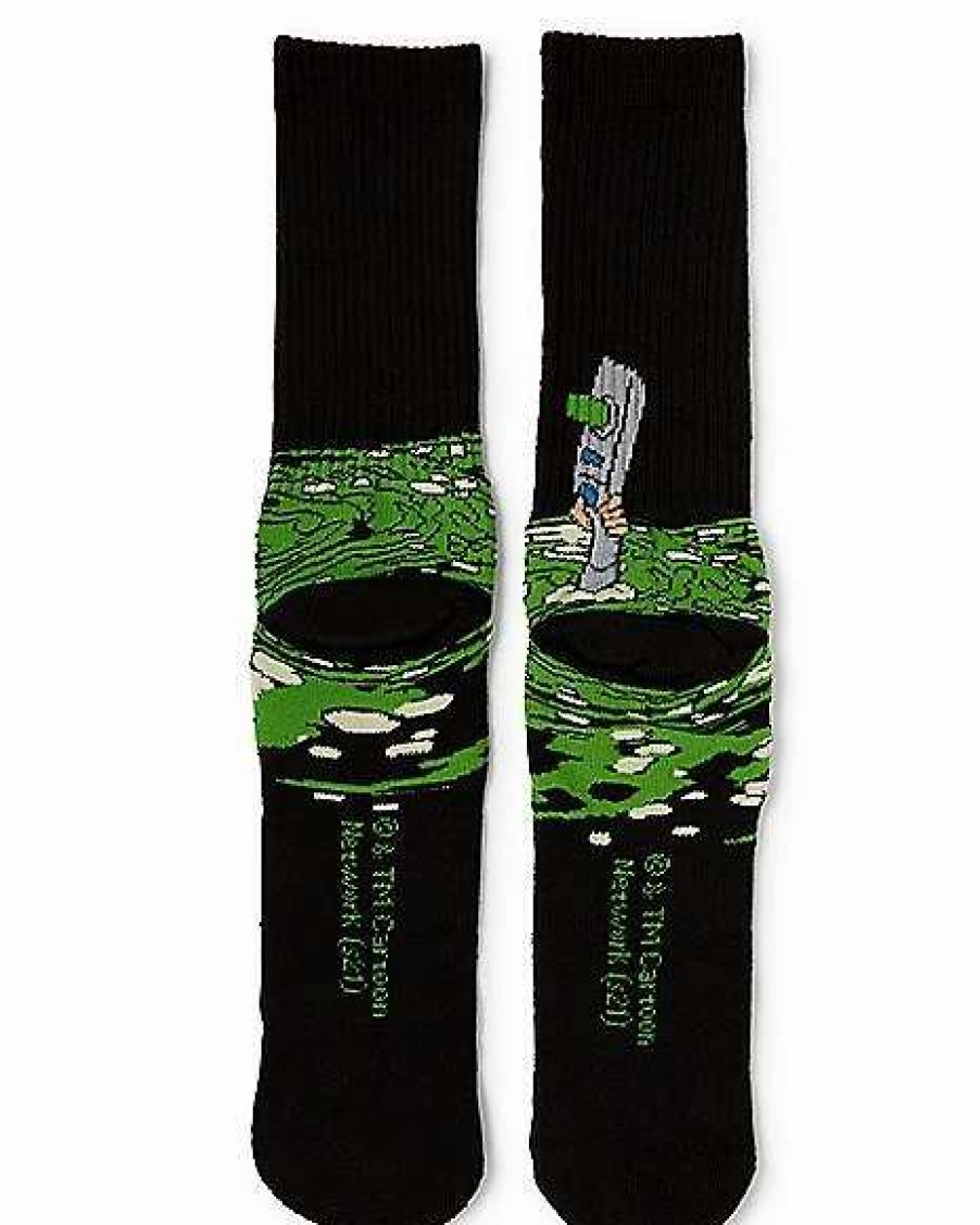 Rick And Morty * Flash Sale Portal Rick And Morty Crew Socks Black