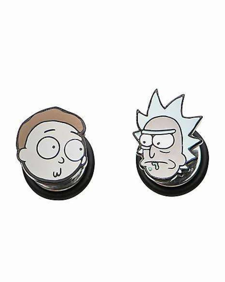 Rick And Morty * Outlet Rick And Morty Fake Plugs 18 Gauge Silver