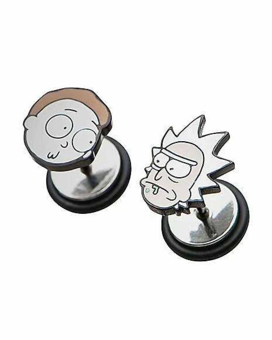 Rick And Morty * Outlet Rick And Morty Fake Plugs 18 Gauge Silver