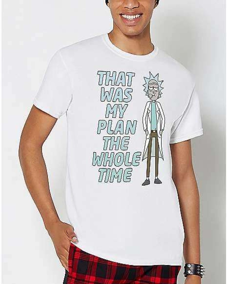 Rick And Morty * Flash Sale Rick'S Plan T Shirt Rick And Morty White