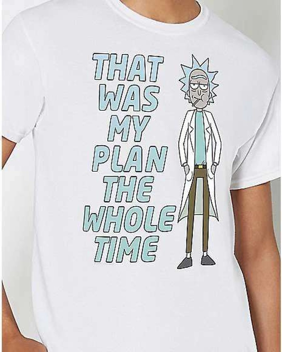 Rick And Morty * Flash Sale Rick'S Plan T Shirt Rick And Morty White