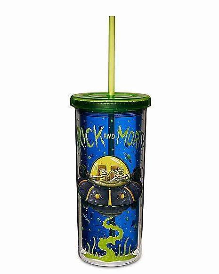 Rick And Morty * Buy Spaceship Rick And Morty Cup With Straw 29 Oz. Blue