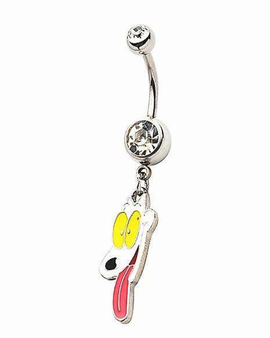 Nickelodeon * Buy Cz Spunky Dangle Belly Ring 14 Gauge Rocko'S Modern Life White