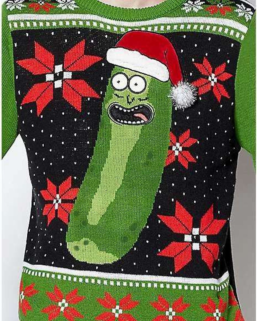 Rick And Morty * Best Pirce Light-Up Pickle Rick Ugly Sweater Rick And Morty Green