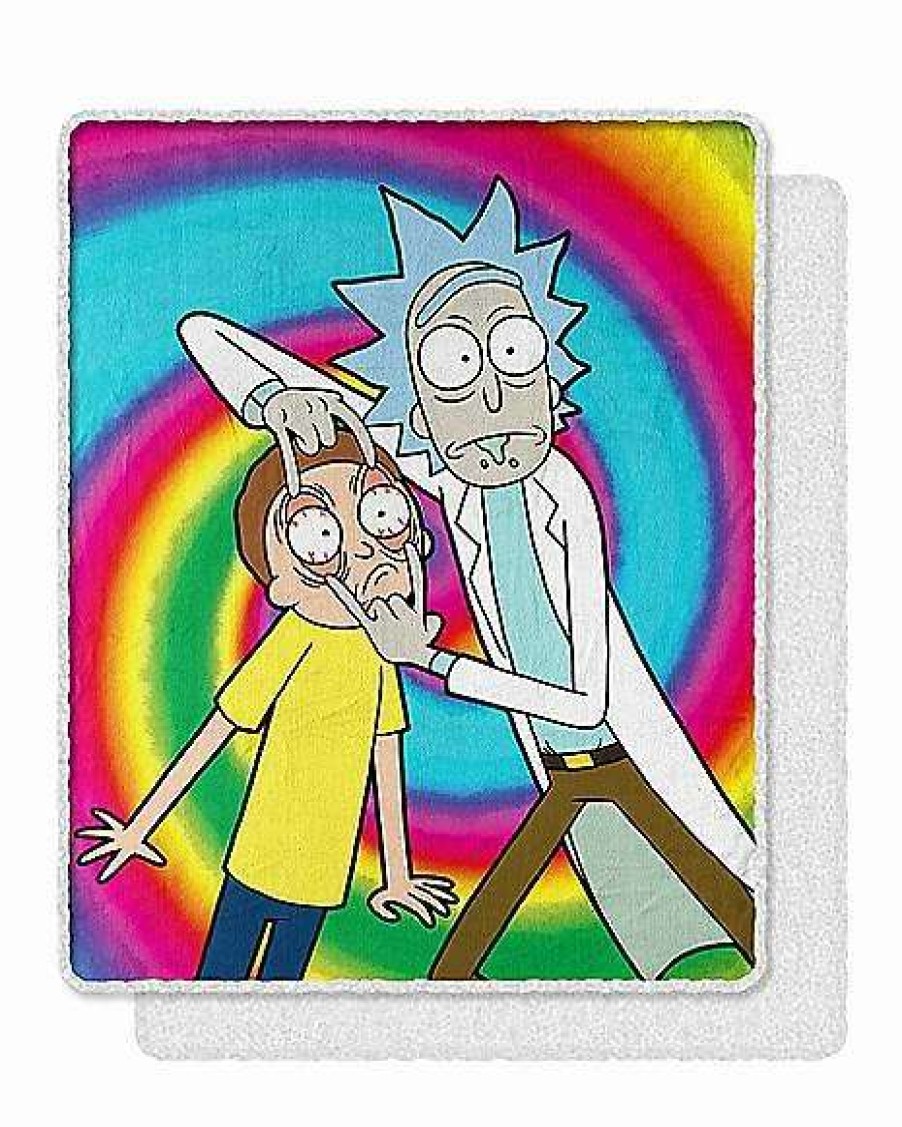 Rick And Morty * New Eyes Wide Rick And Morty Fleece Blanket Tie Dye