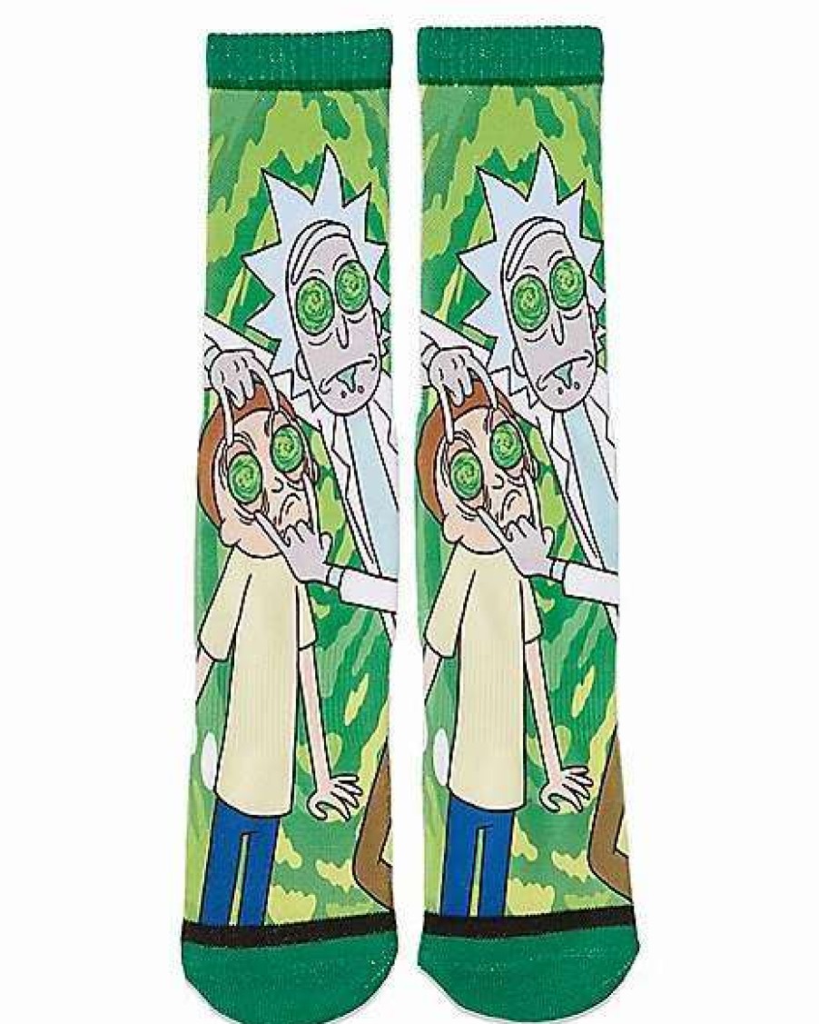 Rick And Morty * Outlet Portal Eyes Rick And Morty Crew Socks 2 Pack Multi-Color