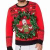 Rick And Morty * Cheapest Light-Up Jerry Wreath Ugly Christmas Sweater Rick And Morty Red