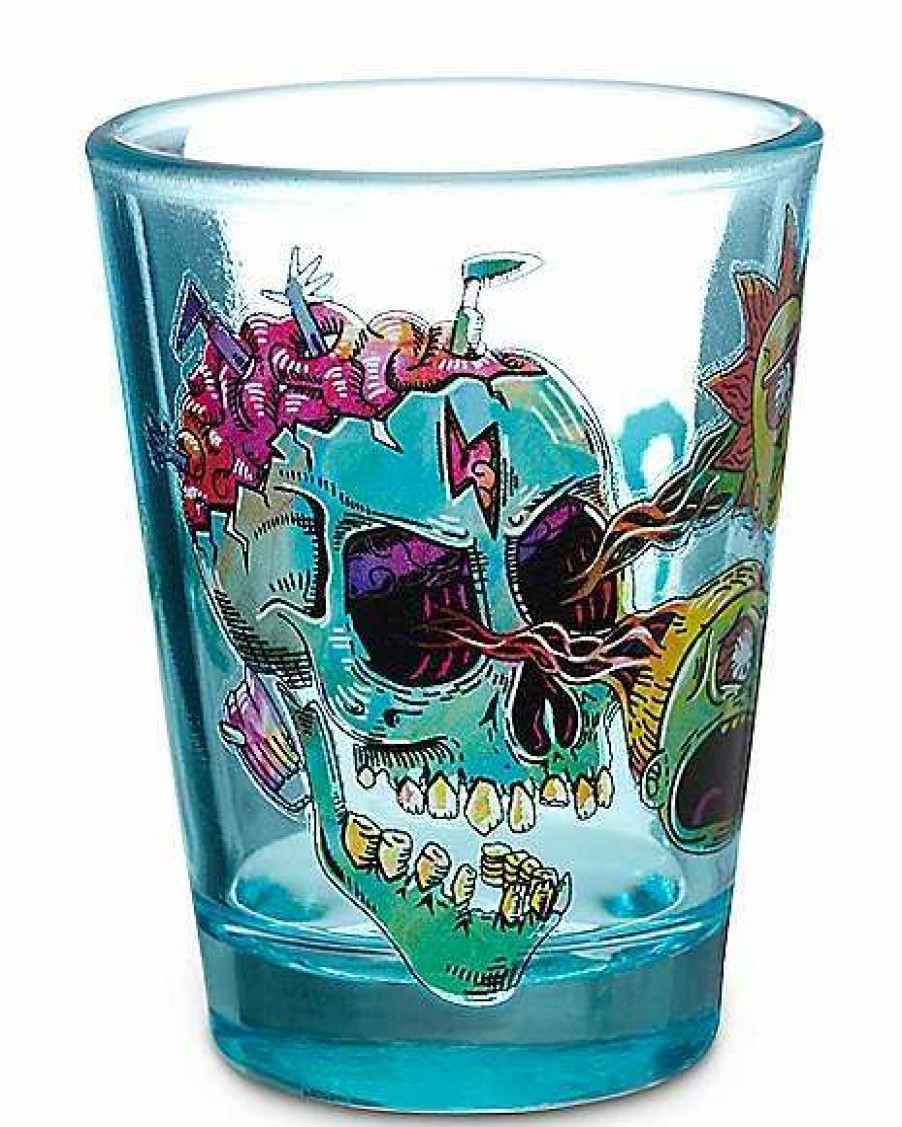 Rick And Morty * Hot Sale Skull Rick And Morty Shot Glass 1.5 Oz. Blue