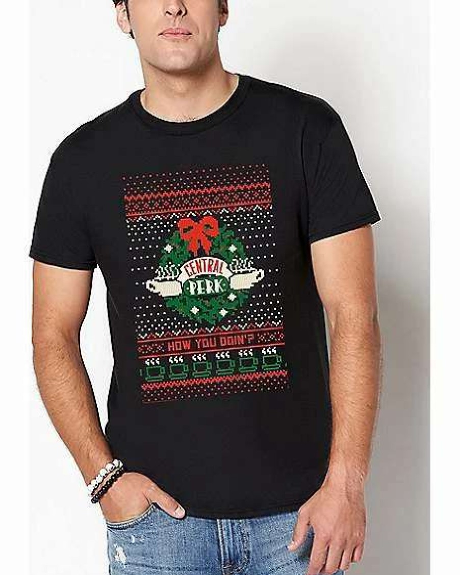 Friends * New Central Perk Wreath T Shirt Friends Black