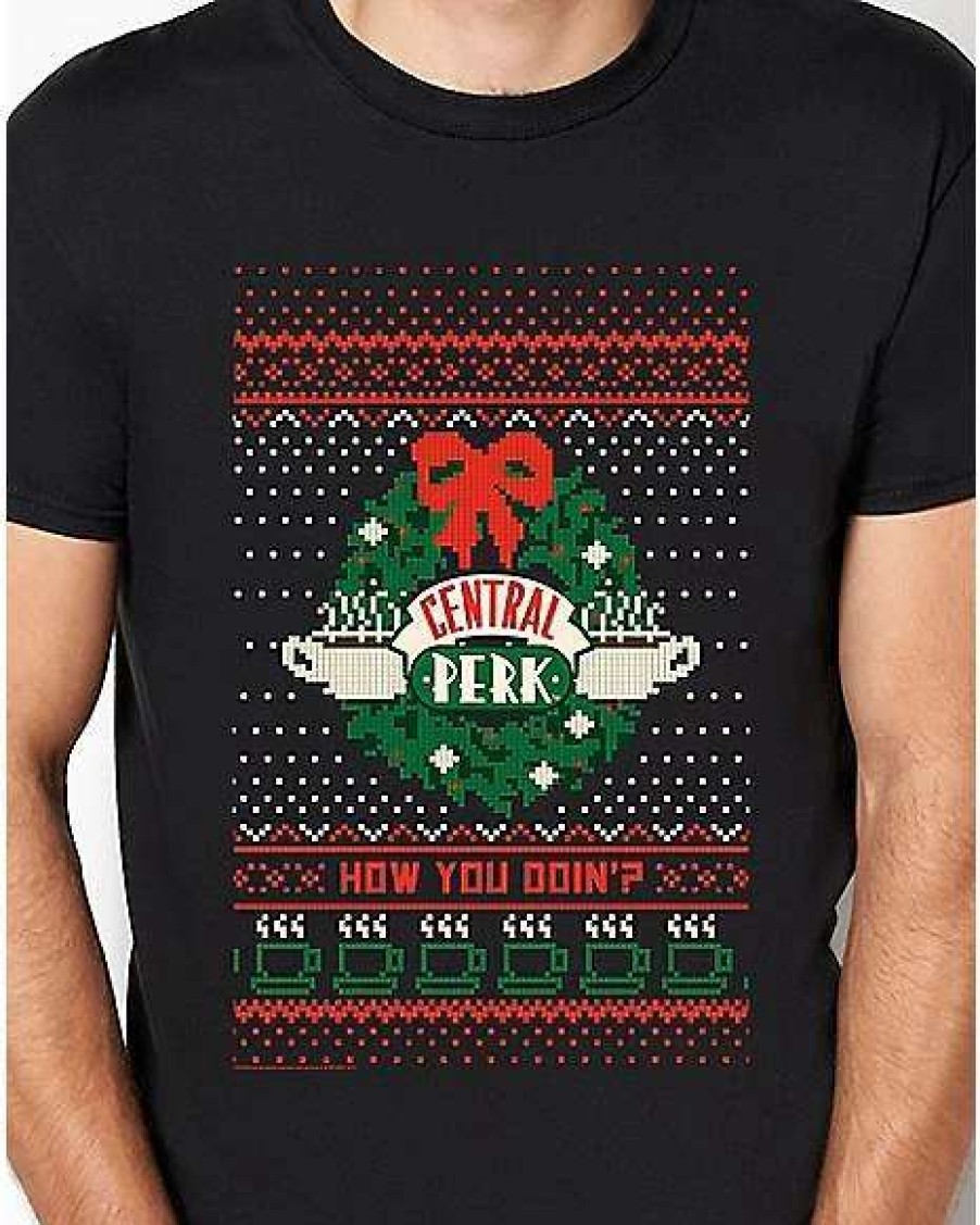 Friends * New Central Perk Wreath T Shirt Friends Black