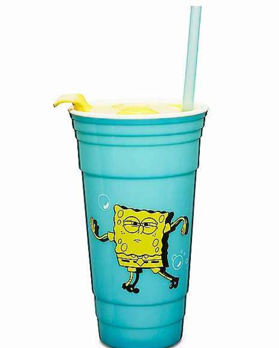 Spongebob * Promo Spongebob Dance Cup With Straw 32 Oz. Blue