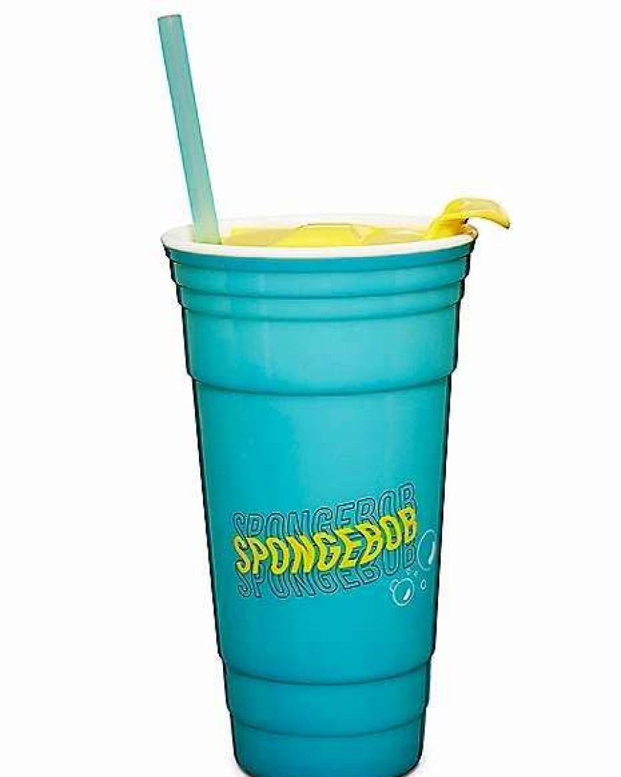 Spongebob * Promo Spongebob Dance Cup With Straw 32 Oz. Blue