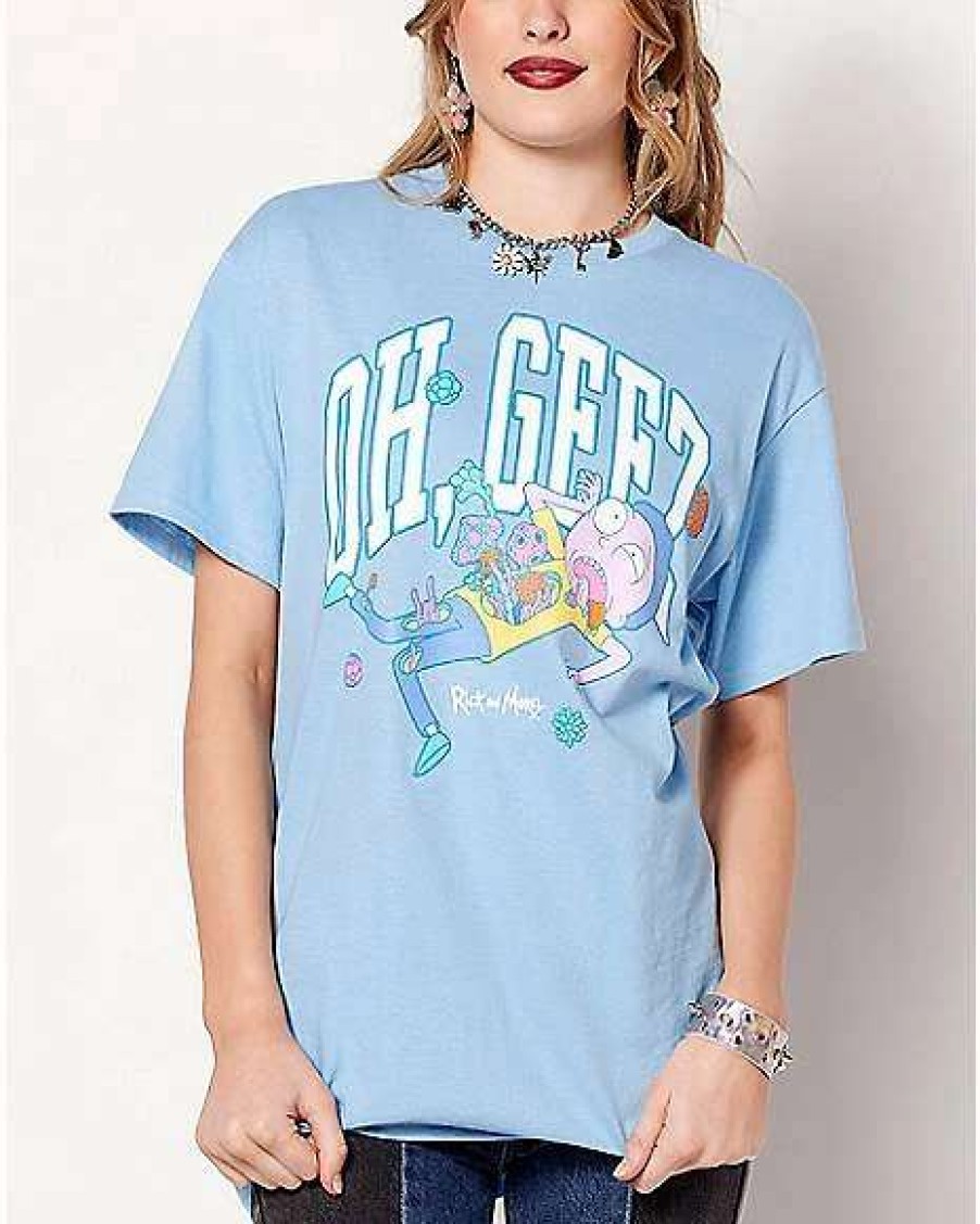 Rick And Morty * Outlet Oh Geez Morty T Shirt Rick And Morty Blue