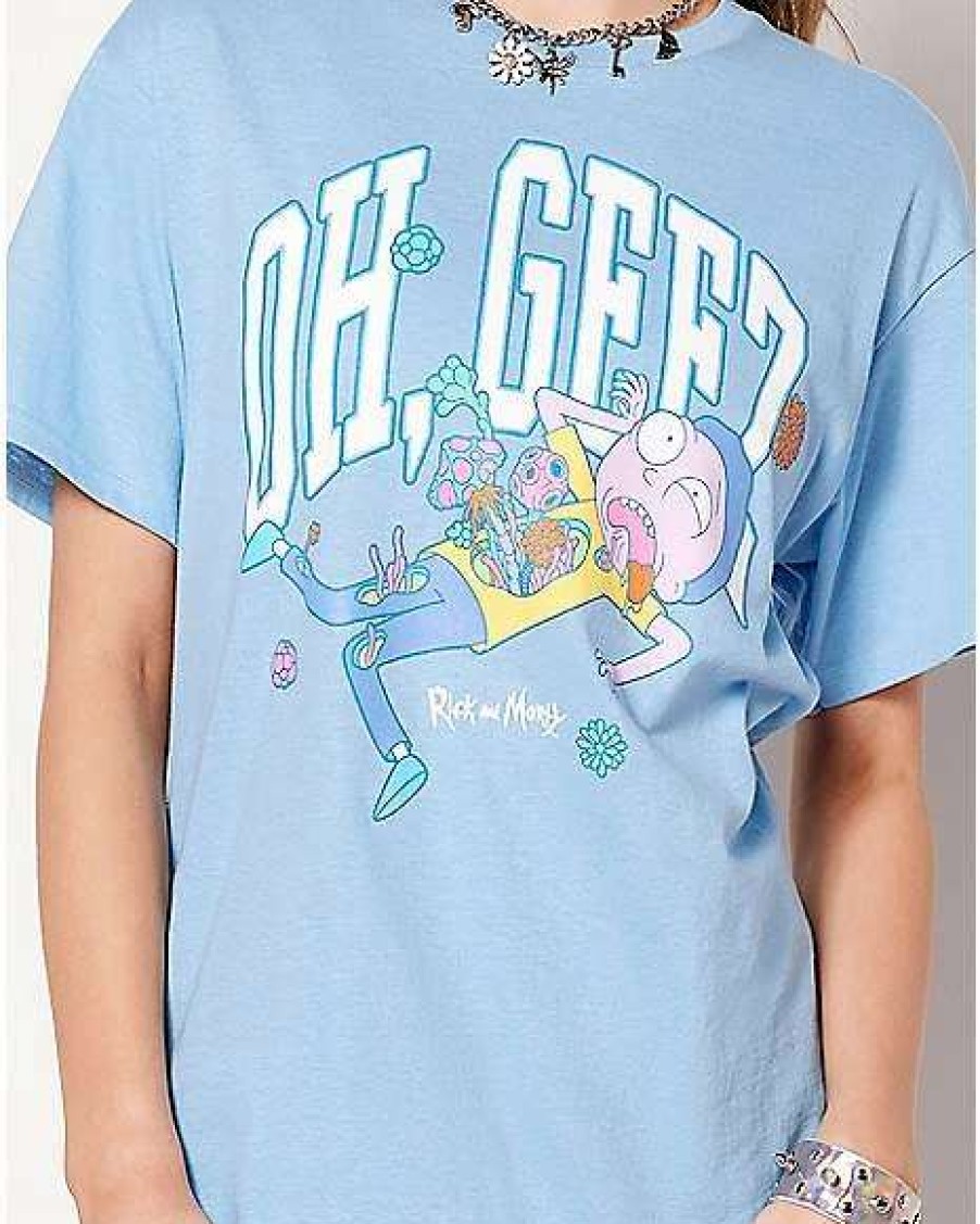 Rick And Morty * Outlet Oh Geez Morty T Shirt Rick And Morty Blue