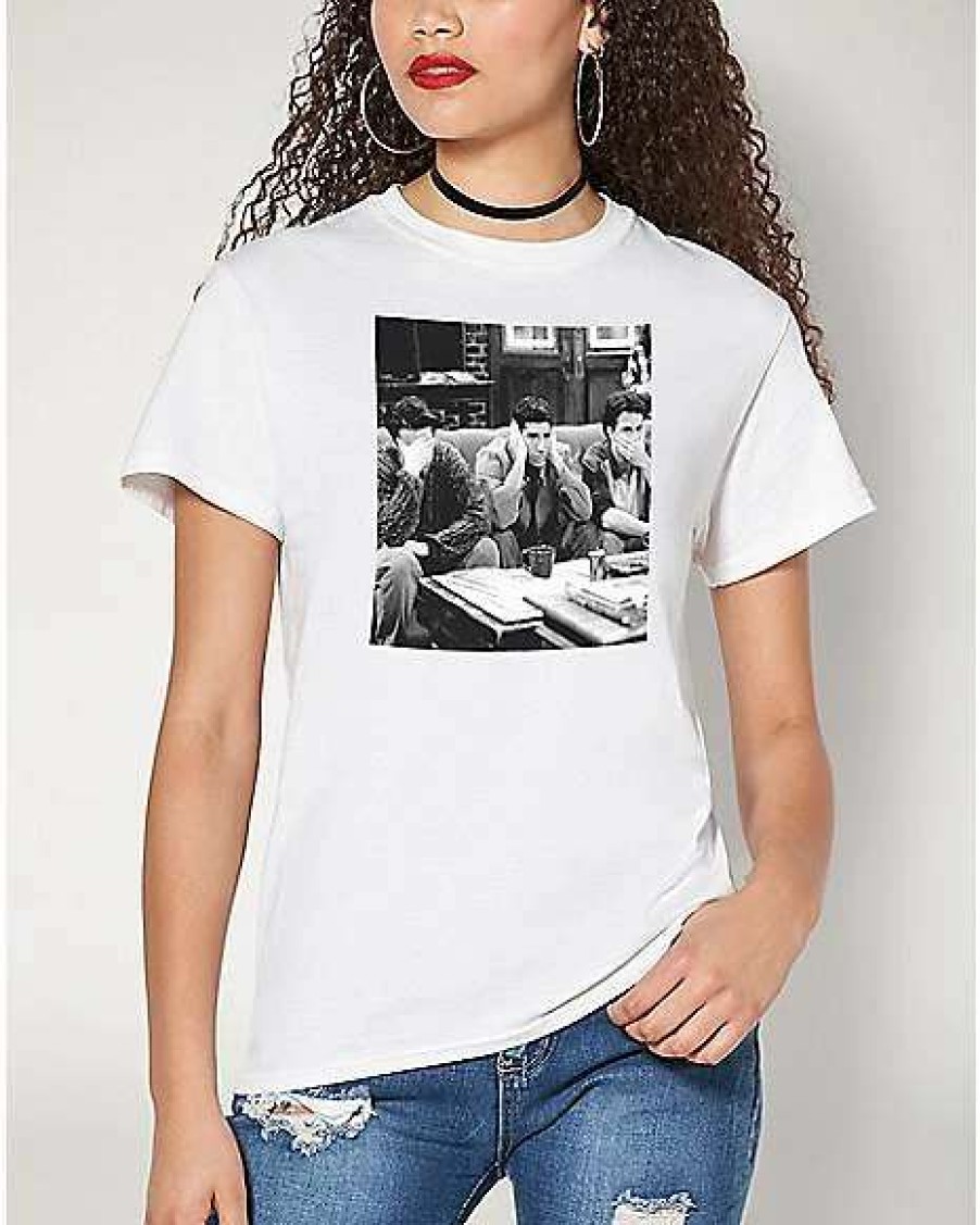 Friends * Wholesale Three Wise Guys Couch Photo T Shirt Friends White