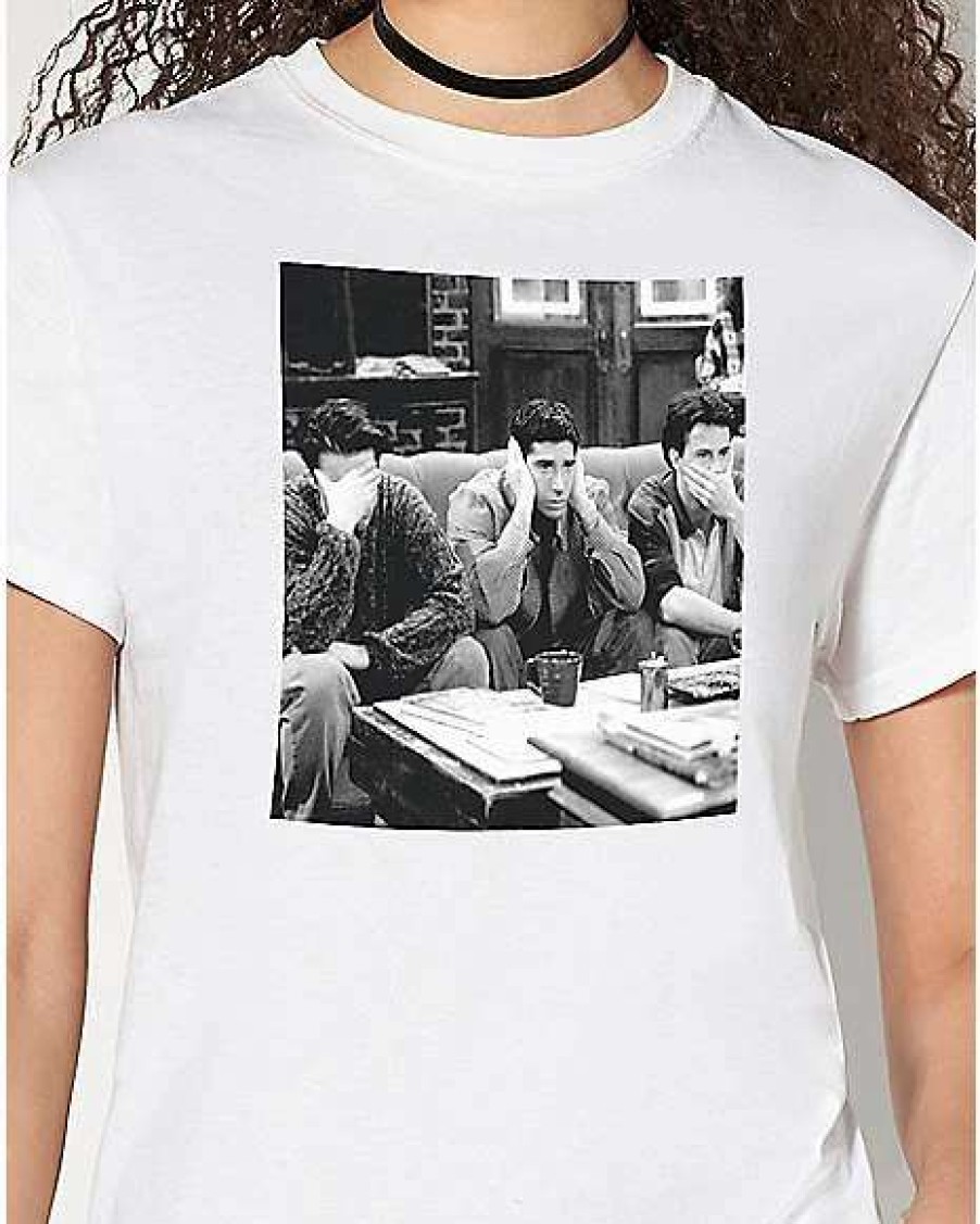 Friends * Wholesale Three Wise Guys Couch Photo T Shirt Friends White