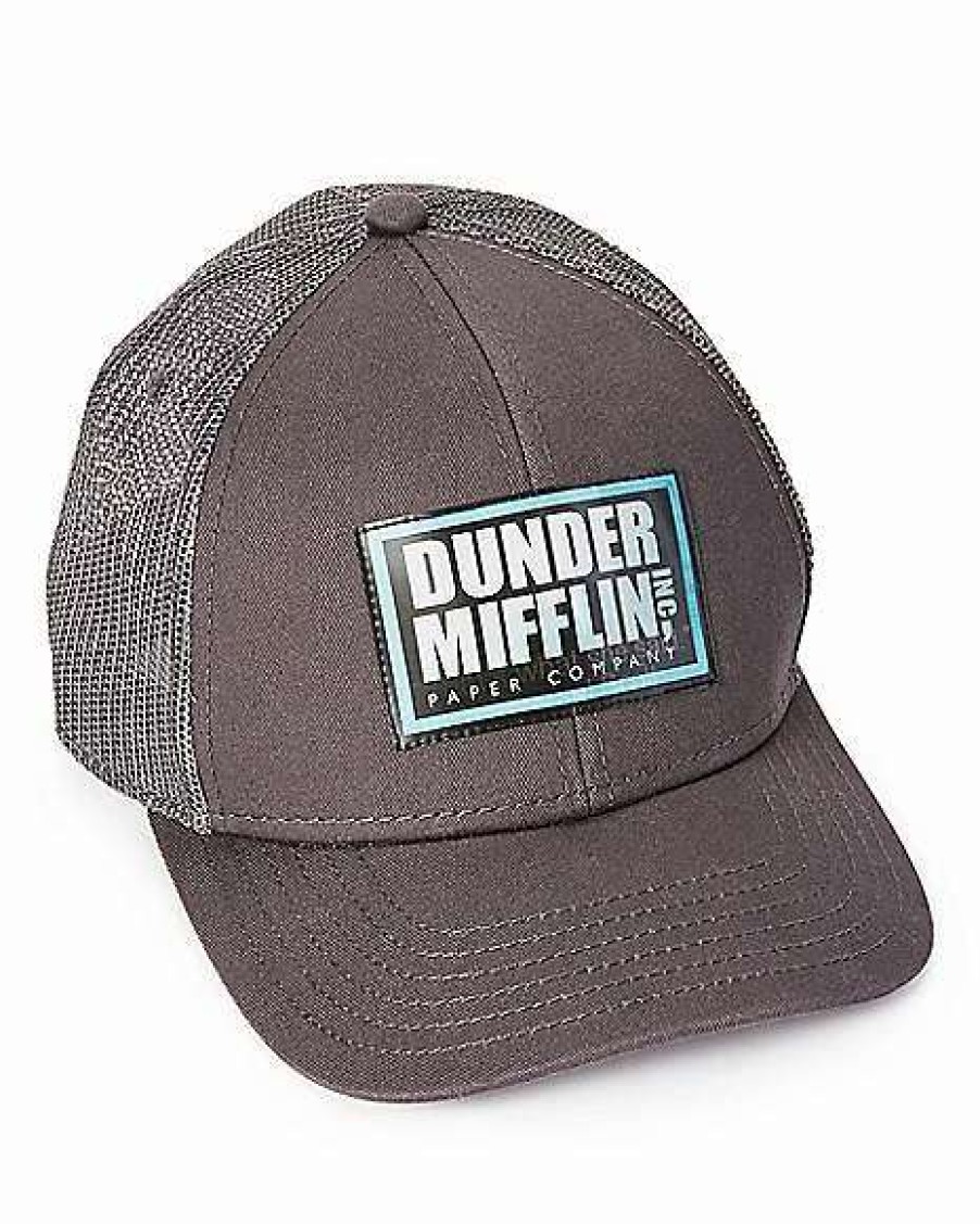 The Office * Wholesale Dunder Mifflin Lenticular Patch Trucker Hat The Office Gray