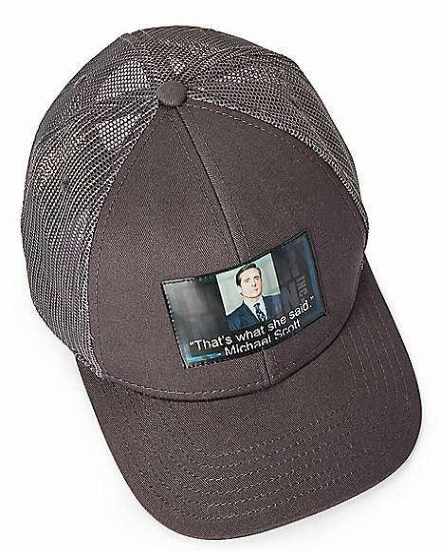 The Office * Wholesale Dunder Mifflin Lenticular Patch Trucker Hat The Office Gray