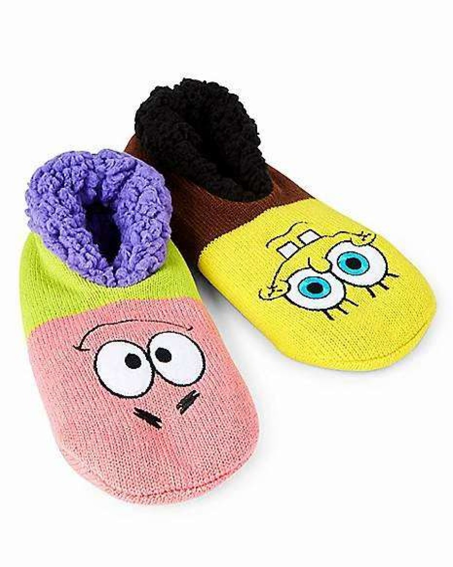 Spongebob * Budget Spongebob Squarepants And Patrick Star Slipper Socks Multi-Color