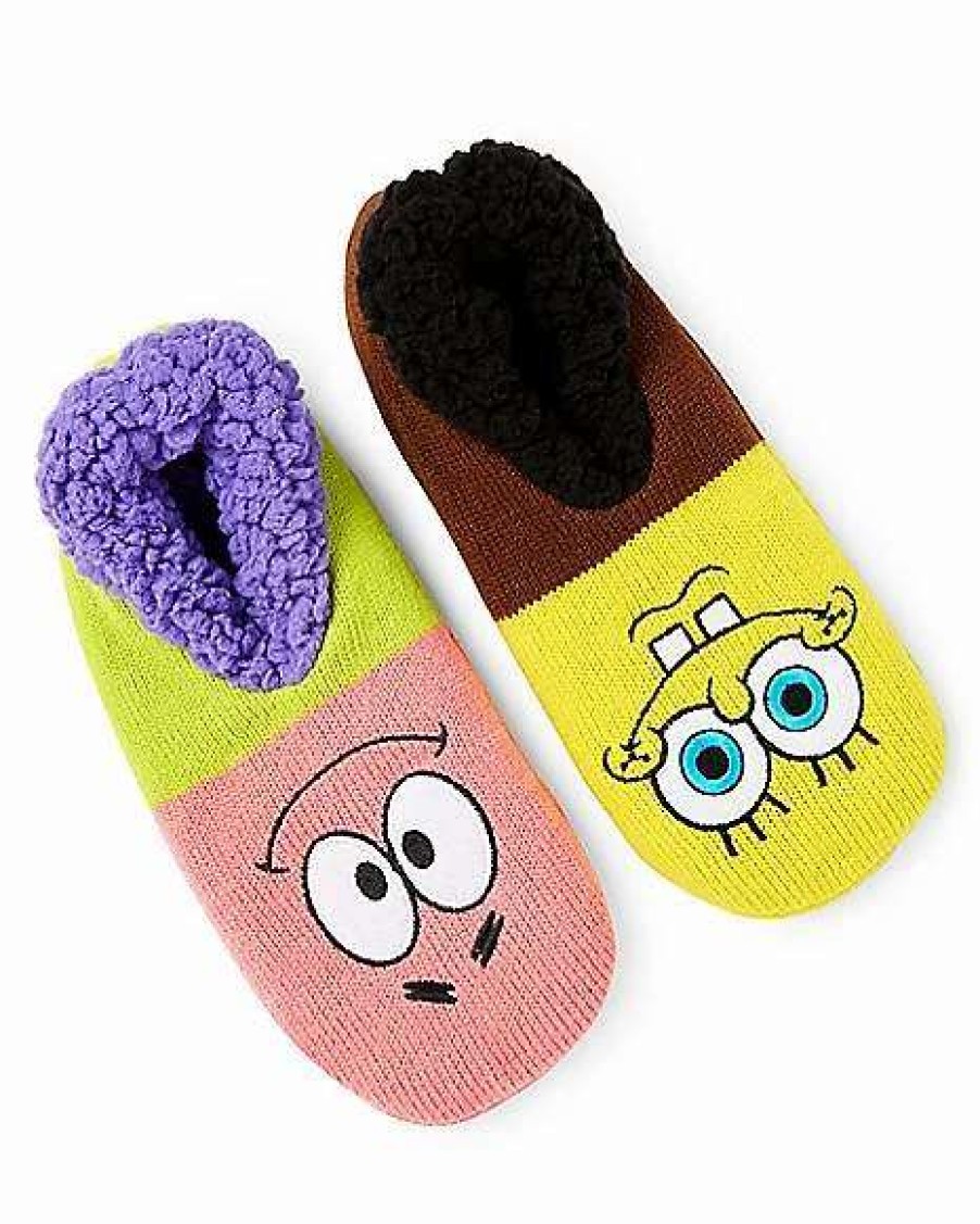 Spongebob * Budget Spongebob Squarepants And Patrick Star Slipper Socks Multi-Color