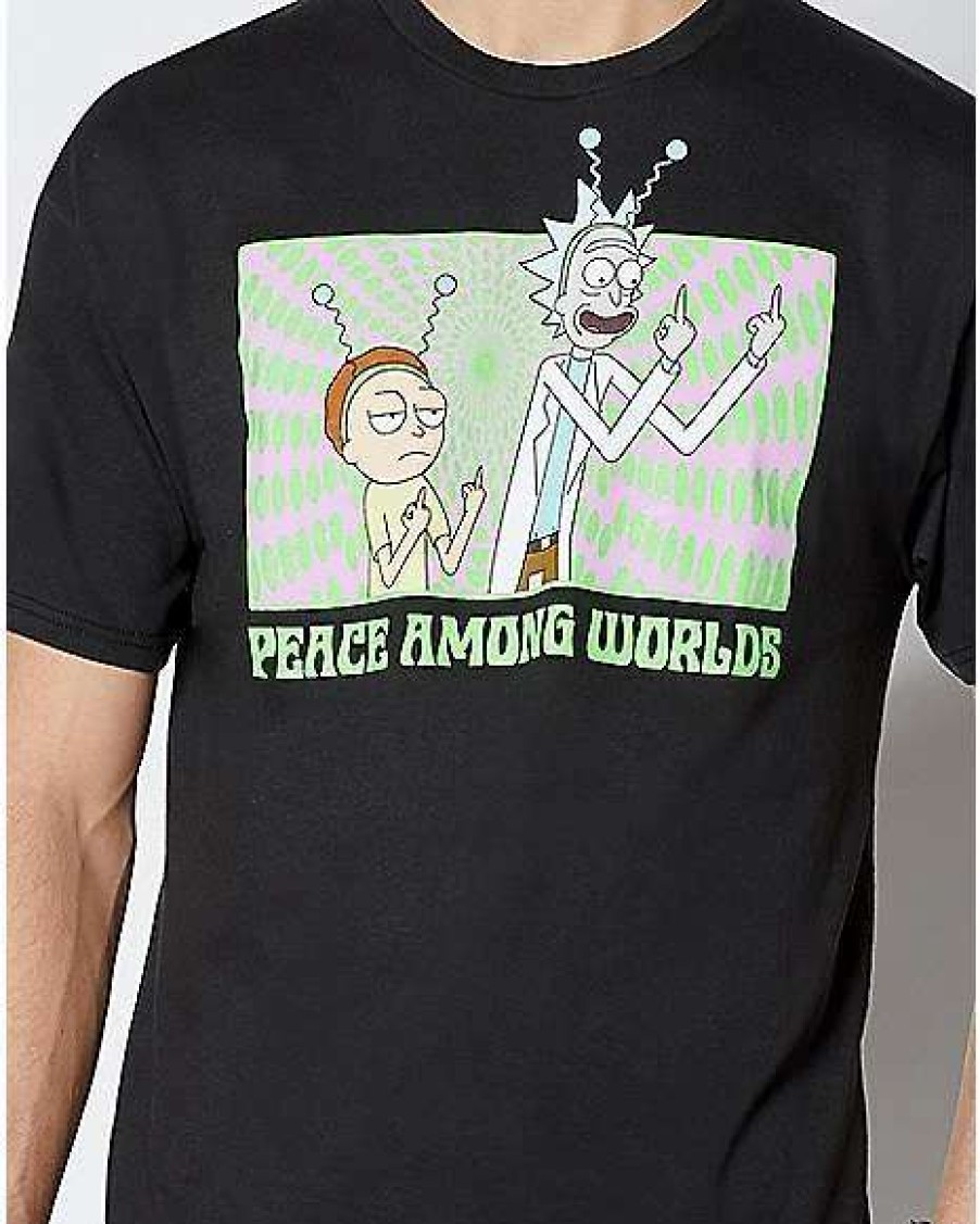 Rick And Morty * Deals Peace Among Worlds T Shirt Rick And Morty Black