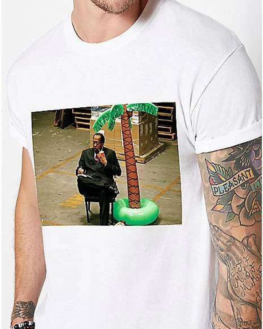 The Office * New Stanley Palm Tree T Shirt The Office White