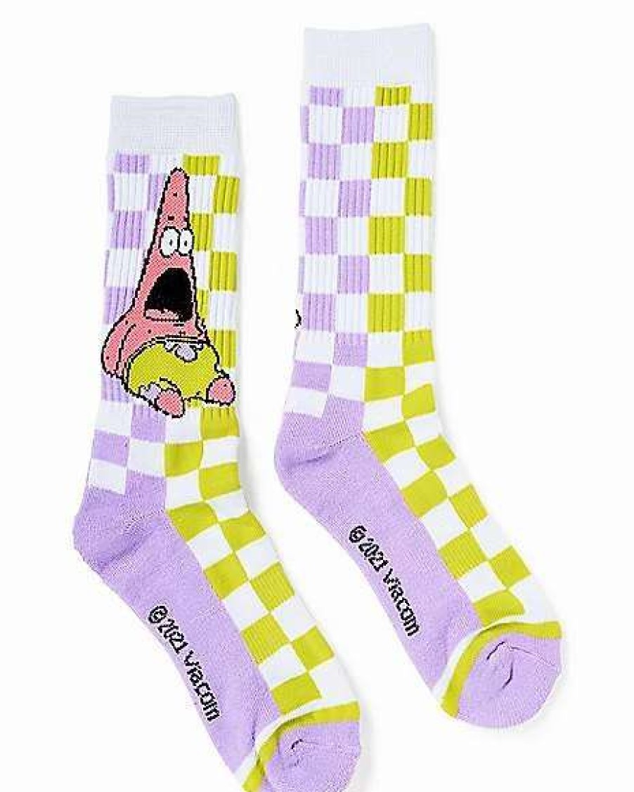 Spongebob * Brand New Surprised Patrick Crew Socks Spongebob Squarepants Purple