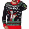 Rick And Morty * Buy Light-Up Happy Human Holiday Ugly Christmas Sweater Rick And Morty Black