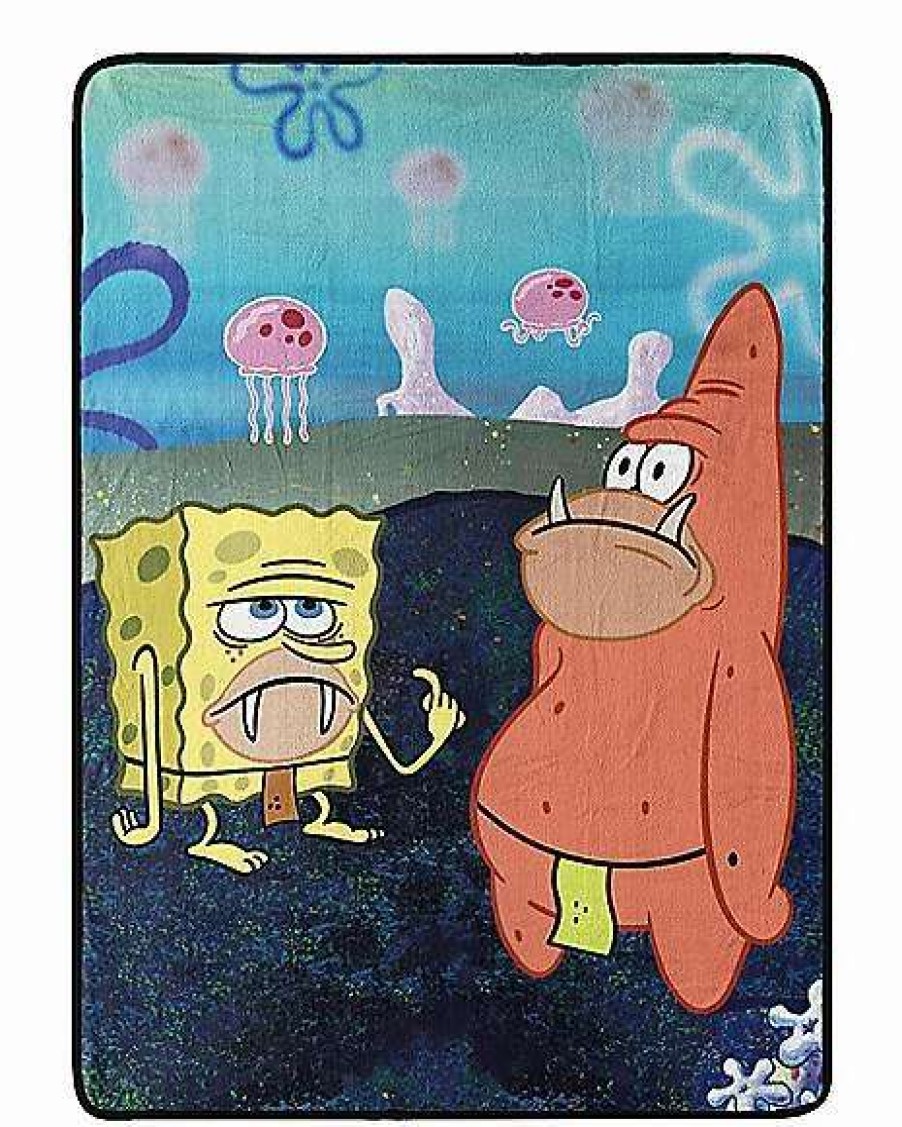 Spongebob * Flash Sale Stone Heads Spongebob Fleece Blanket Spongebob Squarepants Multi-Color