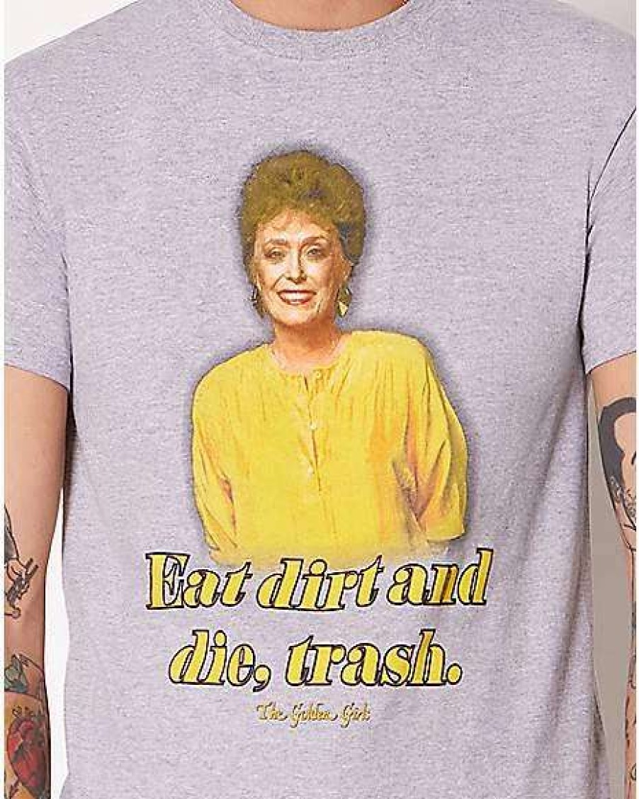 The Golden Girls * New Eat Dirt And Die Trash T Shirt Golden Girls Gray