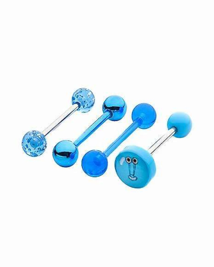 Spongebob * Brand New Multi-Pack Gary Spongebob Squarepants Barbells 4 Pack 14 Gauge Blue