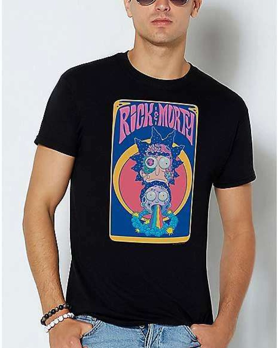 Rick And Morty * Deals Psychedelic Poster T Shirt Rick And Morty Black