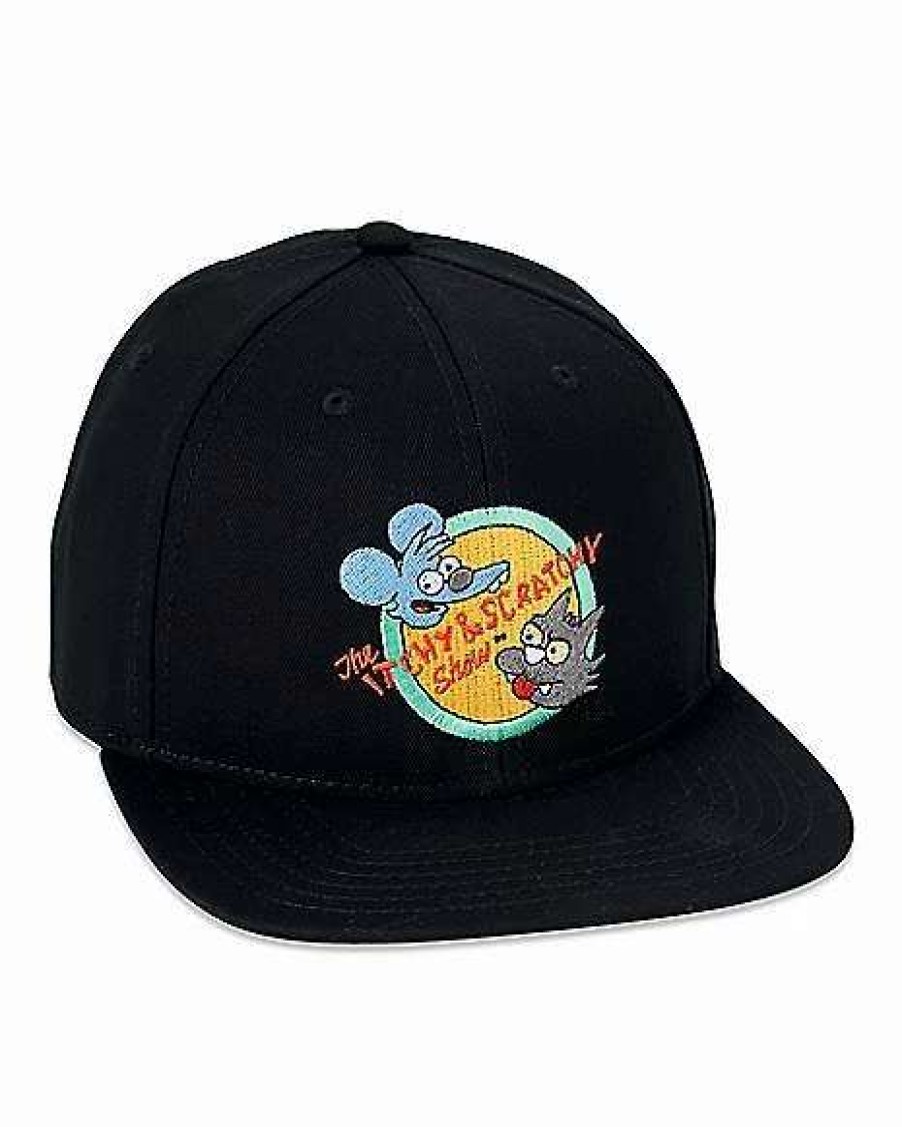 The Simpsons * Cheapest The Itchy And Scratchy Show Snapback Hat The Simpsons Black