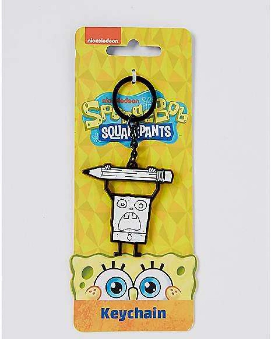 Spongebob * Deals Doodlebob Keychain Spongebob Squarepants Black And White