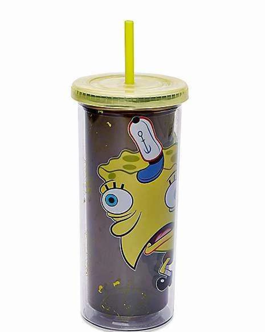 Nickelodeon * Cheapest Meme Spongebob Squarepants Cup With Straw 20 Oz. Nickelodeon Black