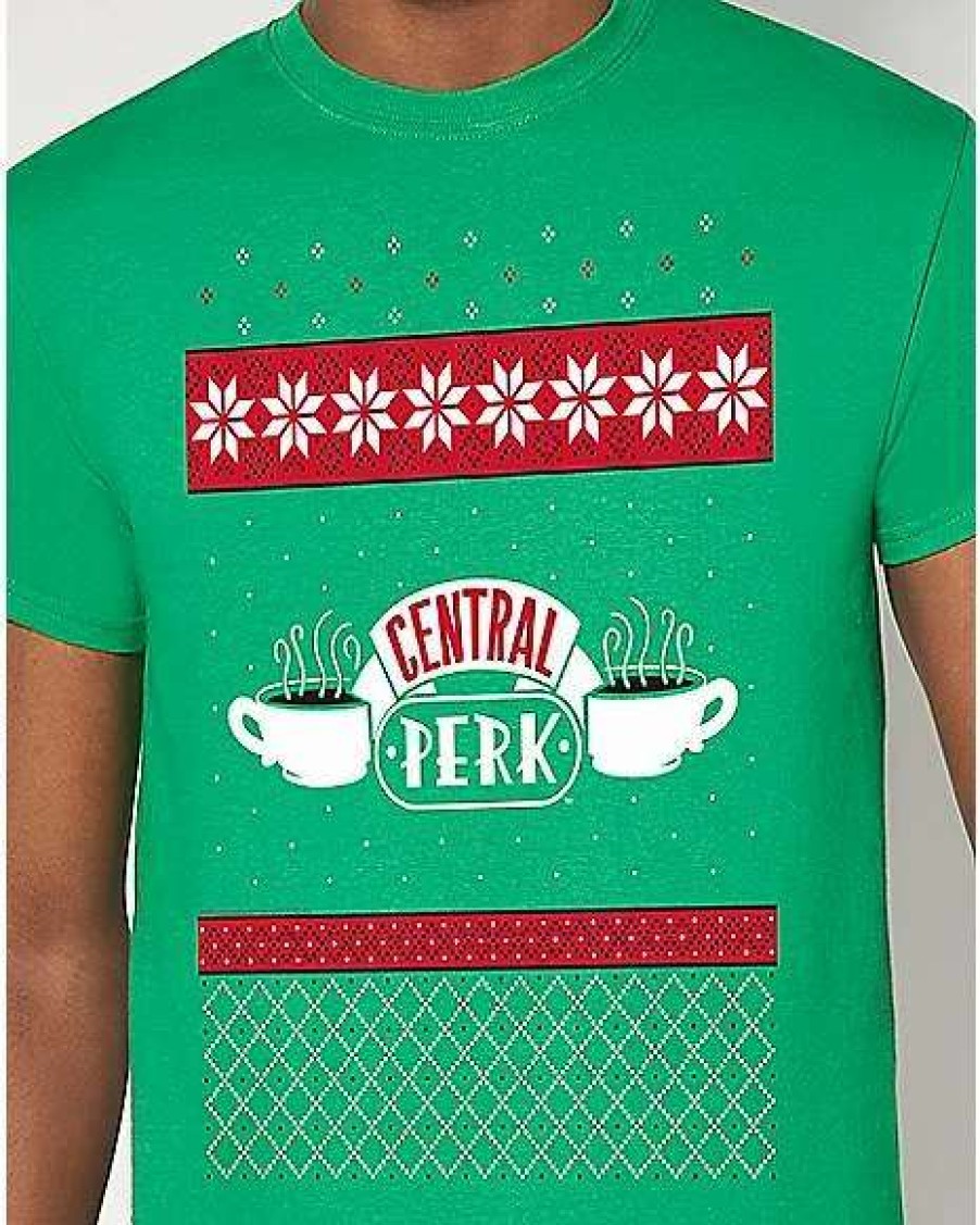 Friends * Brand New Central Perk Christmas T Shirt Friends Green