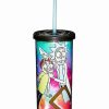 Rick And Morty * Brand New Tie Dye Rick And Morty Cup With Straw 20 Oz,. Multi-Color