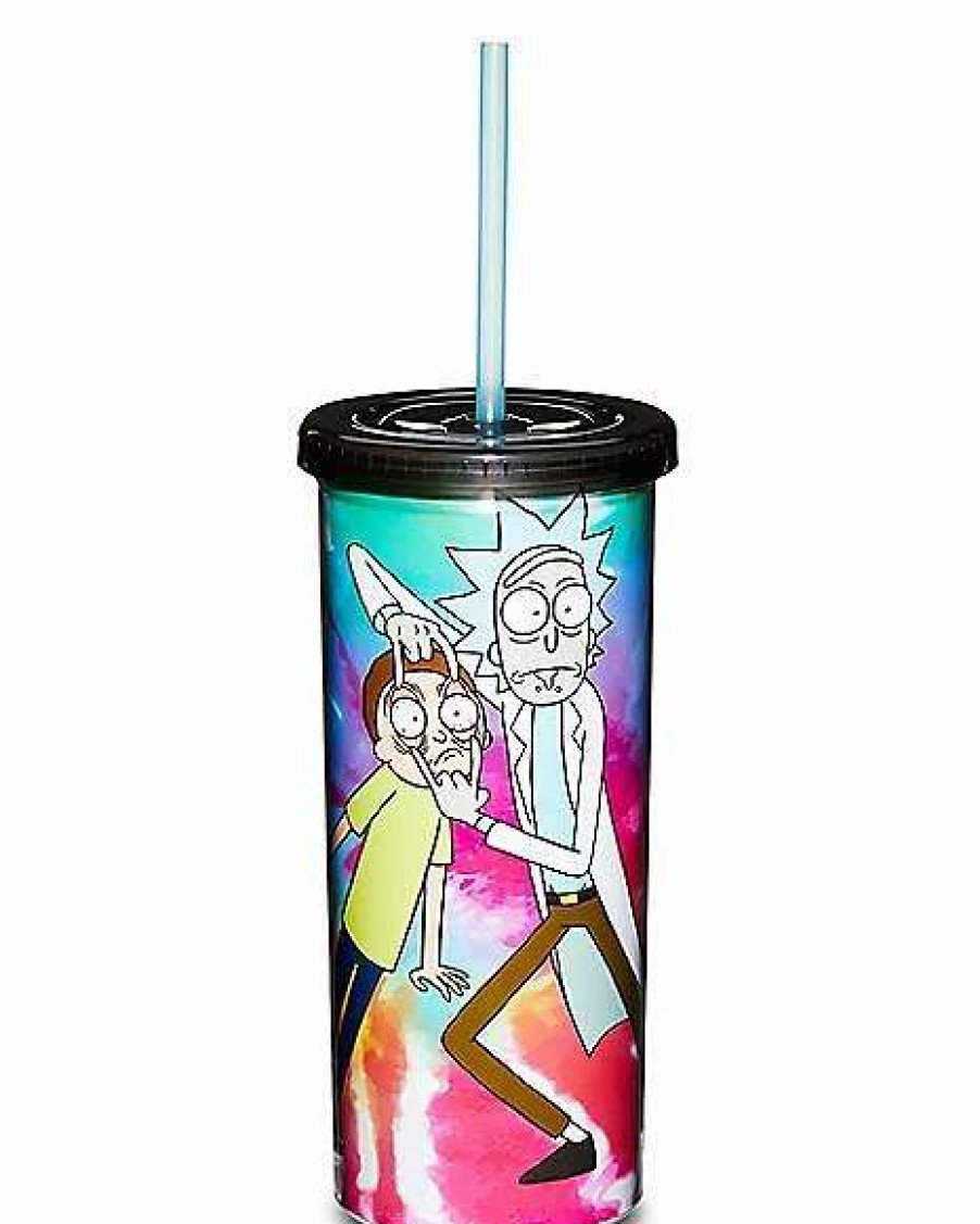 Rick And Morty * Brand New Tie Dye Rick And Morty Cup With Straw 20 Oz,. Multi-Color