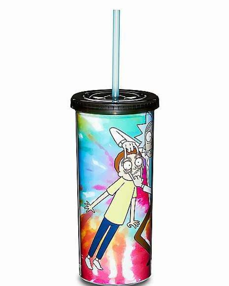 Rick And Morty * Brand New Tie Dye Rick And Morty Cup With Straw 20 Oz,. Multi-Color