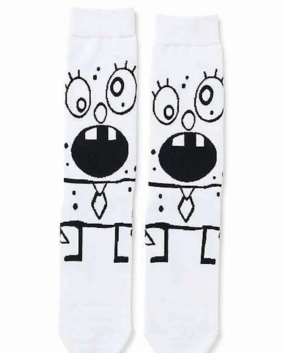 Spongebob * Cheap 360 Doodlebob Crew Socks Spongebob Squarepants White