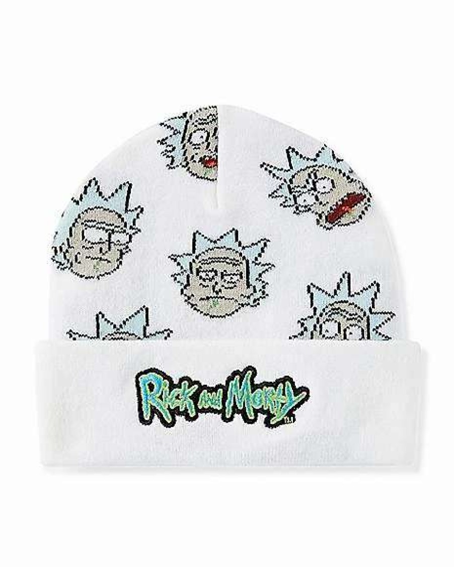 Rick And Morty * Flash Sale Faces Rick And Morty Beanie Hat White