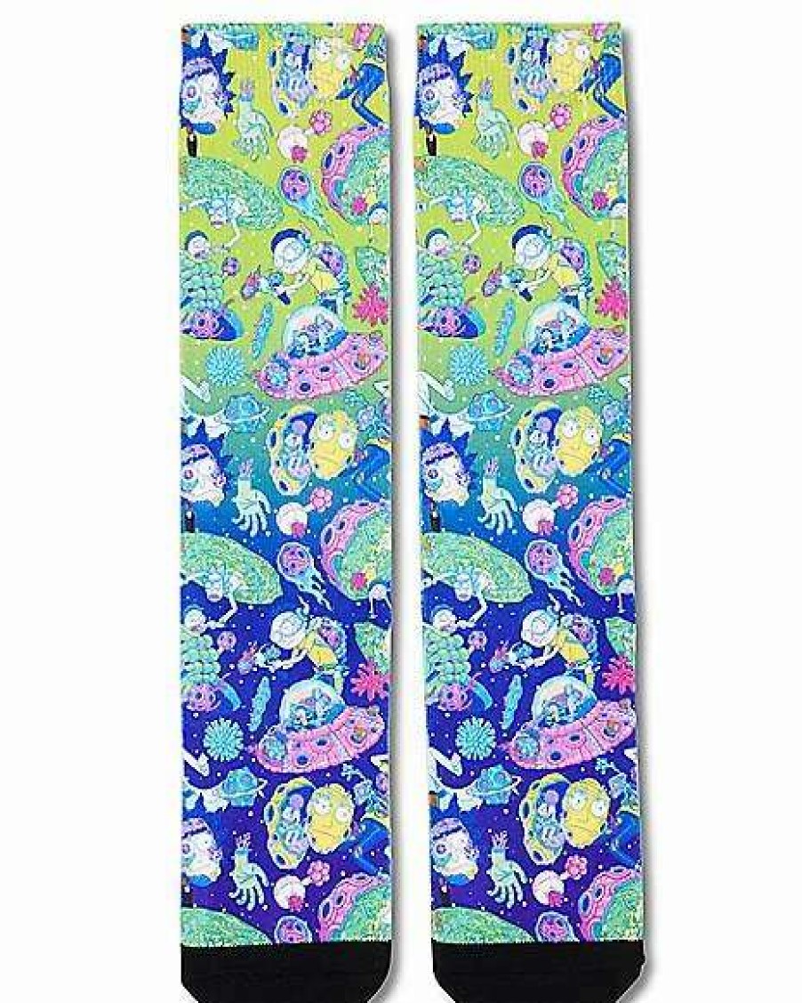 Rick And Morty * Outlet Trippy Space Rick And Morty Crew Socks Multi-Color