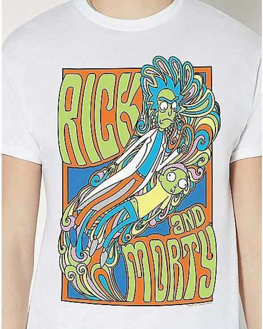 Rick And Morty * Hot Sale Psychedelic Swirl Rick And Morty T Shirt White